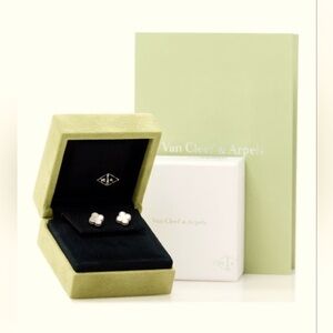SOLD Van Cleef & Arpels Sweet Alhambra Mother of Pearl White Gold Earrings